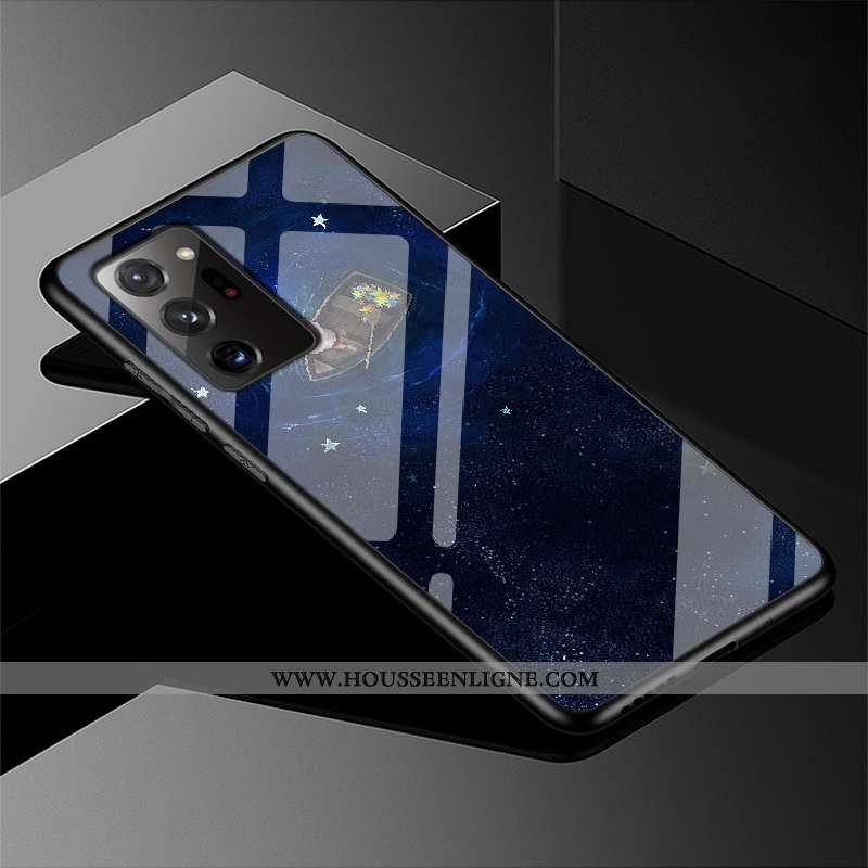 Coque Samsung Galaxy Note20 Ultra Verre Créatif Étui Téléphone Portable Protection Violet Incassable