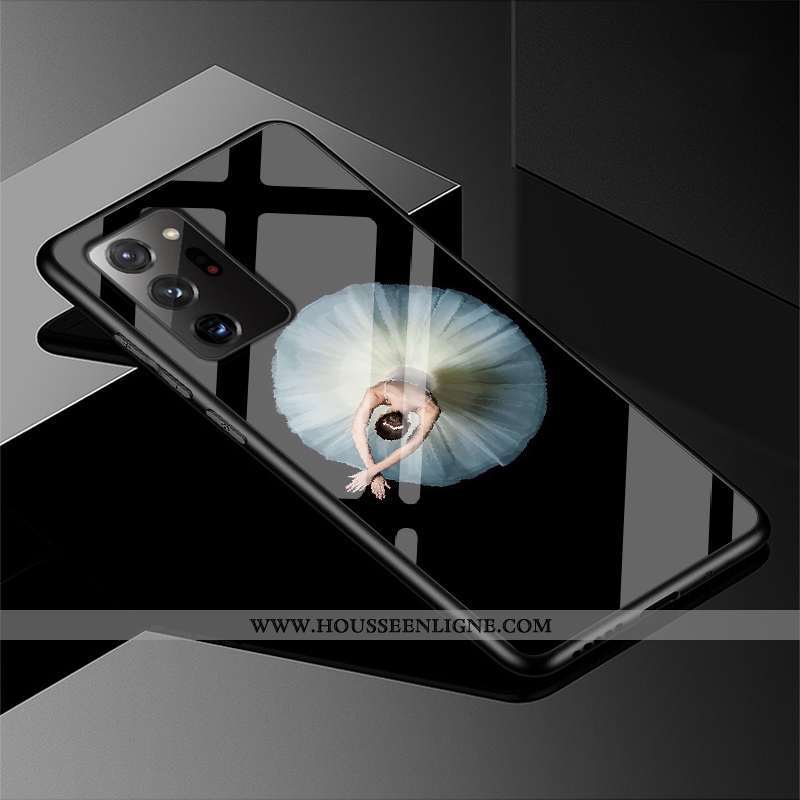 Coque Samsung Galaxy Note20 Ultra Verre Créatif Étui Téléphone Portable Protection Violet Incassable