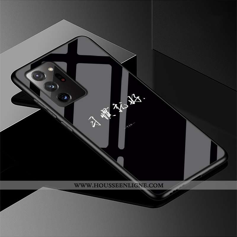 Coque Samsung Galaxy Note20 Ultra Verre Créatif Étui Téléphone Portable Protection Violet Incassable