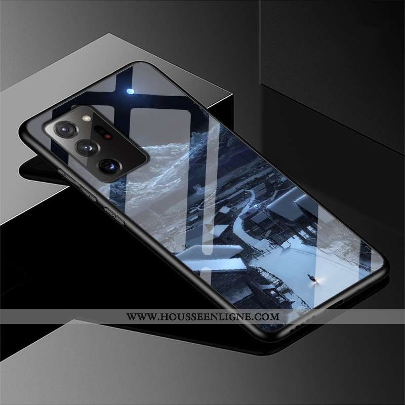 Coque Samsung Galaxy Note20 Ultra Verre Créatif Étui Téléphone Portable Protection Violet Incassable