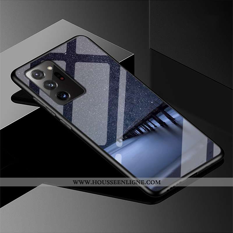 Coque Samsung Galaxy Note20 Ultra Verre Créatif Étui Téléphone Portable Protection Violet Incassable