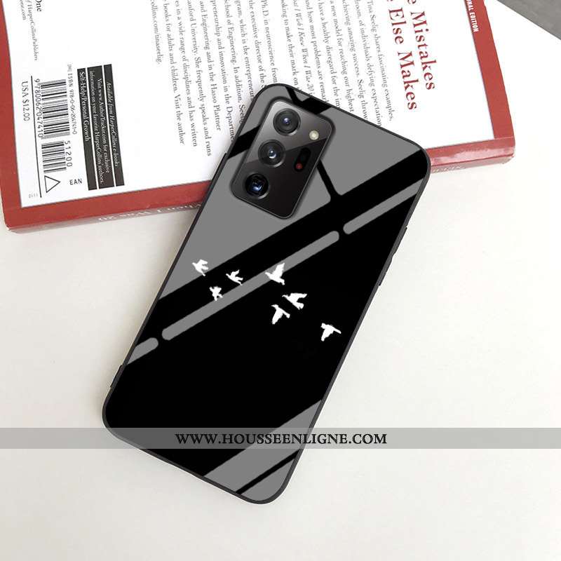 Coque Samsung Galaxy Note20 Ultra Verre Créatif Étui Téléphone Portable Protection Violet Incassable
