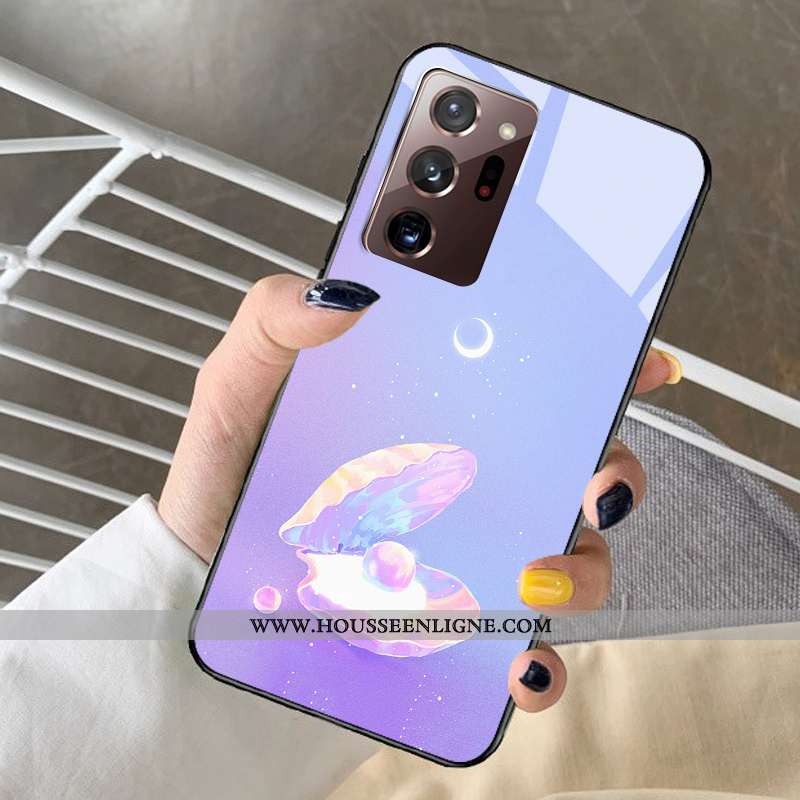 Coque Samsung Galaxy Note20 Ultra Verre Dessin Animé Rêver Modèle Protection Téléphone Portable Viol