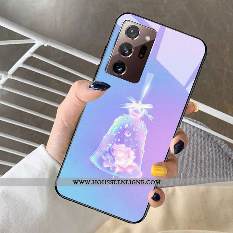 Coque Samsung Galaxy Note20 Ultra Verre Dessin Animé Rêver Modèle Protection Téléphone Portable Viol