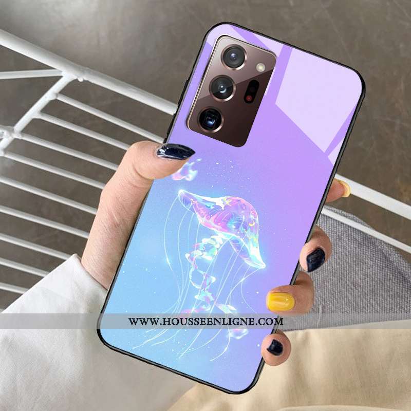 Coque Samsung Galaxy Note20 Ultra Verre Dessin Animé Rêver Modèle Protection Téléphone Portable Viol