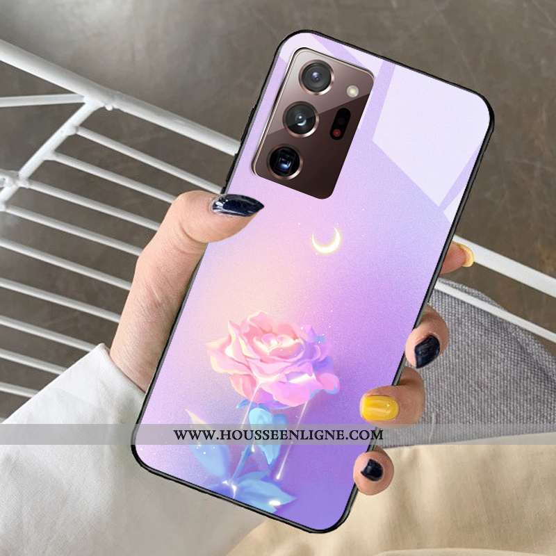 Coque Samsung Galaxy Note20 Ultra Verre Dessin Animé Rêver Modèle Protection Téléphone Portable Viol