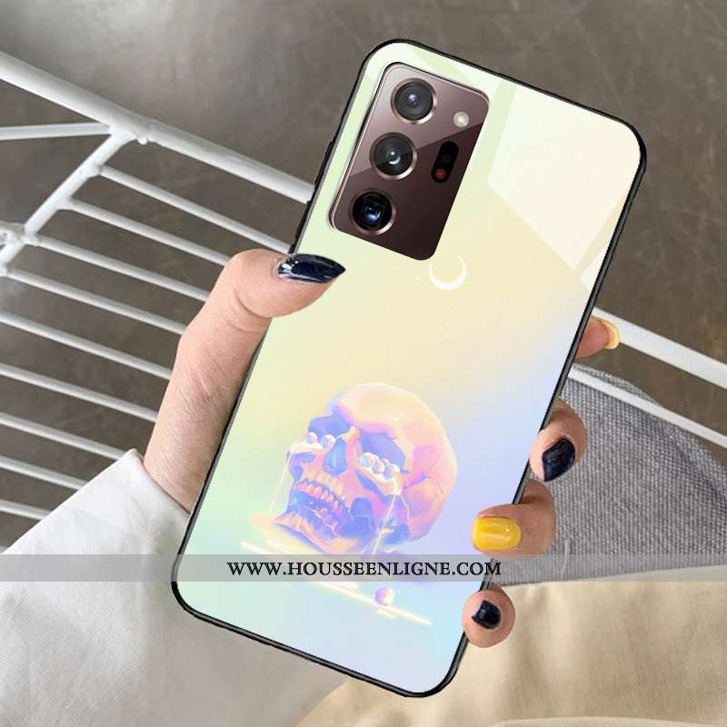 Coque Samsung Galaxy Note20 Ultra Verre Dessin Animé Rêver Modèle Protection Téléphone Portable Viol