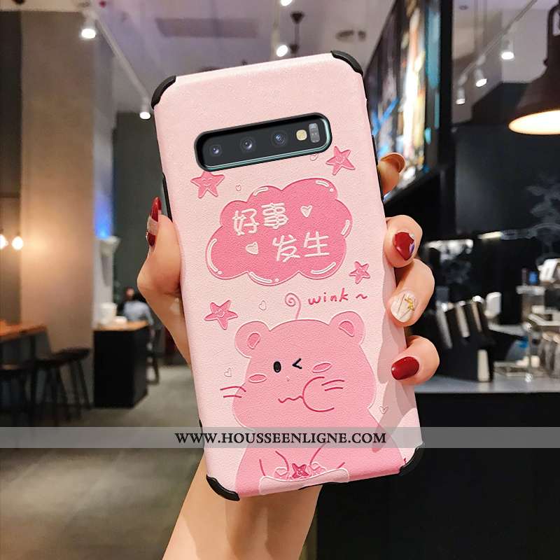 Coque Samsung Galaxy S10 Créatif Charmant Personnalité Membrane Modèle Fleurie Soie Mulberry Rose