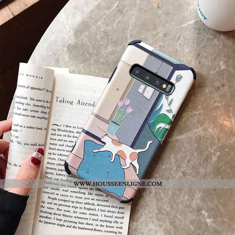 Coque Samsung Galaxy S10 Créatif Charmant Personnalité Membrane Modèle Fleurie Soie Mulberry Rose
