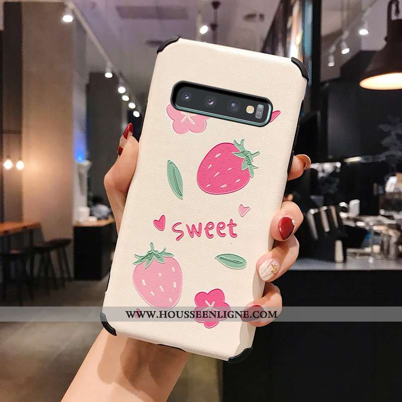 Coque Samsung Galaxy S10 Créatif Charmant Personnalité Membrane Modèle Fleurie Soie Mulberry Rose