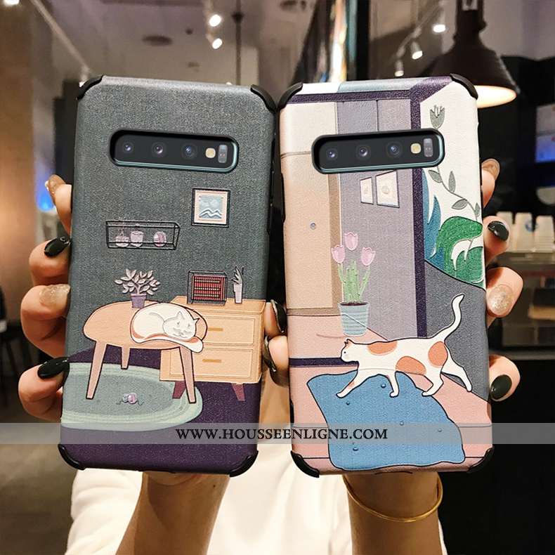 Coque Samsung Galaxy S10 Créatif Charmant Personnalité Membrane Modèle Fleurie Soie Mulberry Rose