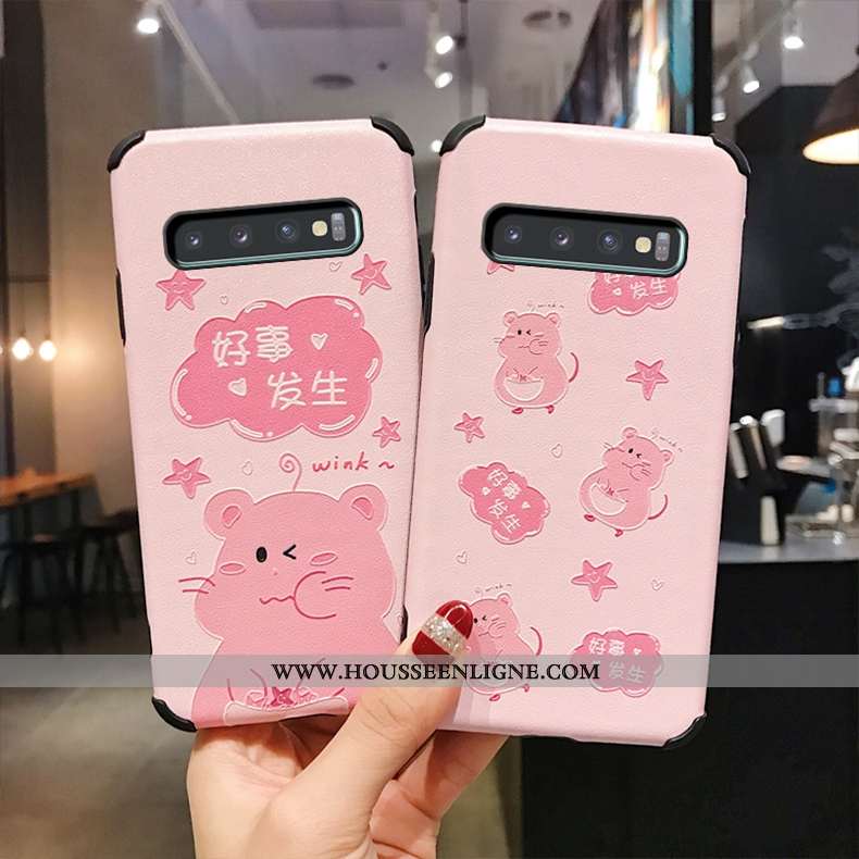 Coque Samsung Galaxy S10 Créatif Charmant Personnalité Membrane Modèle Fleurie Soie Mulberry Rose