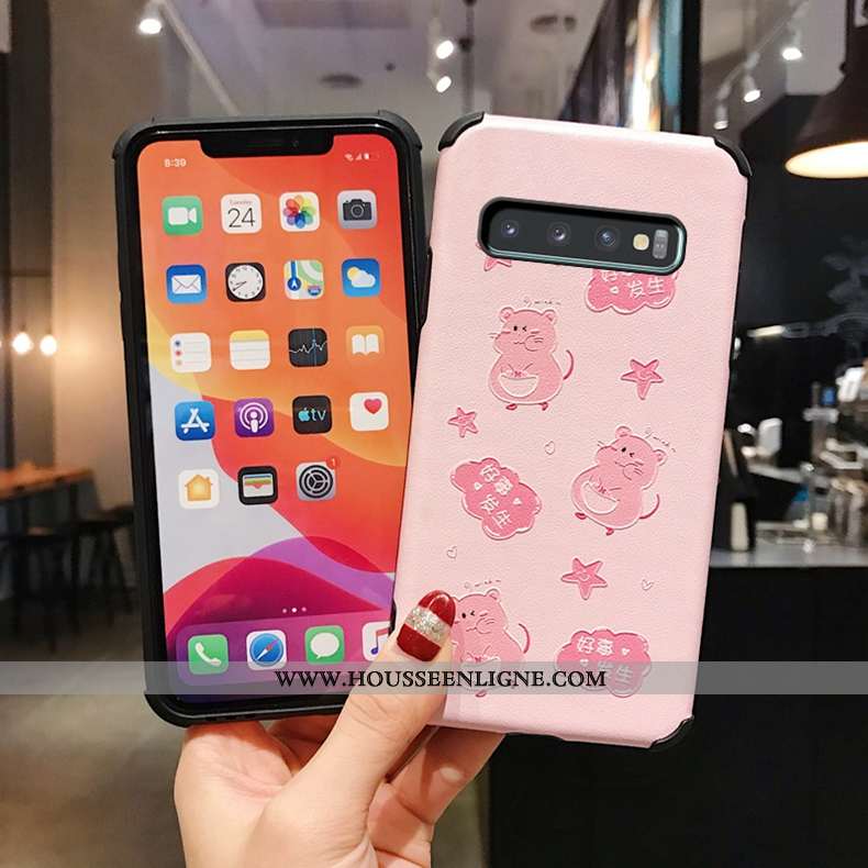 Coque Samsung Galaxy S10 Créatif Charmant Personnalité Membrane Modèle Fleurie Soie Mulberry Rose