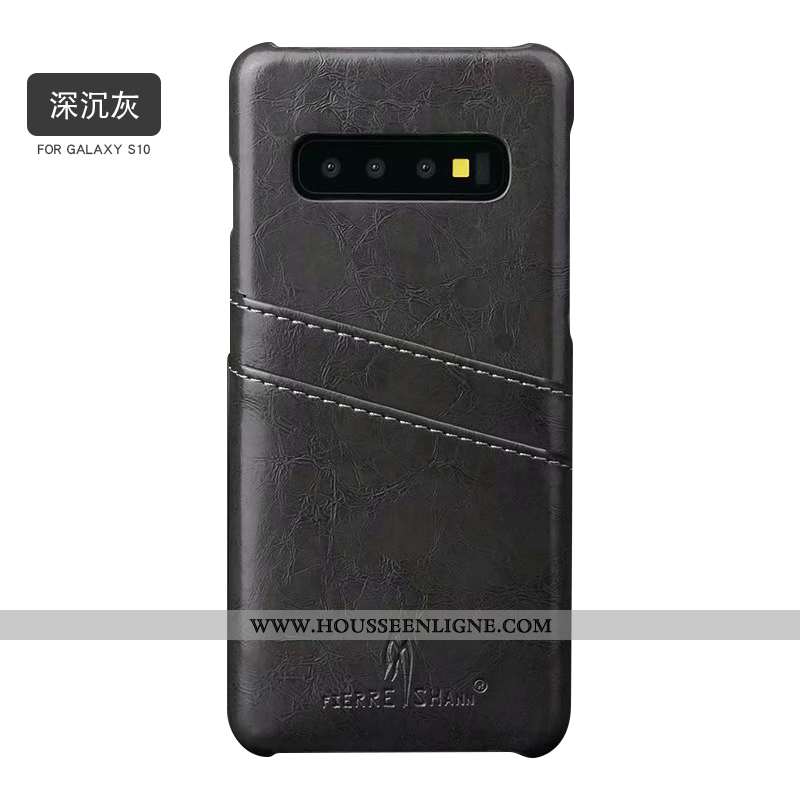 Coque Samsung Galaxy S10 Créatif Tendance Antidérapant Protection Luxe Étui Marque Noir