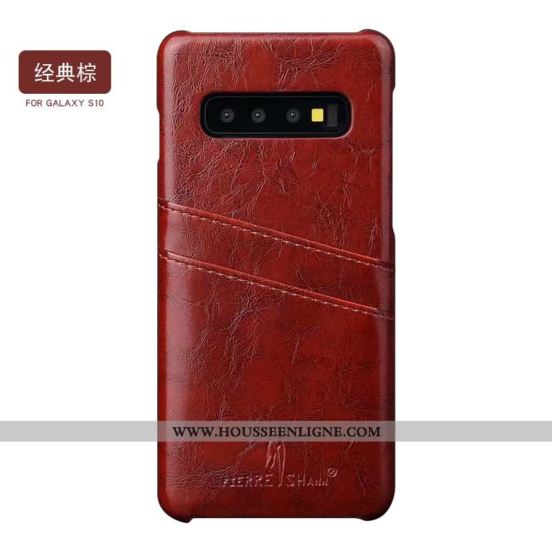 Coque Samsung Galaxy S10 Créatif Tendance Antidérapant Protection Luxe Étui Marque Noir