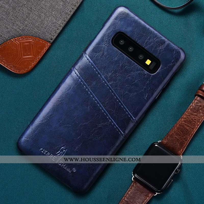Coque Samsung Galaxy S10 Créatif Tendance Antidérapant Protection Luxe Étui Marque Noir