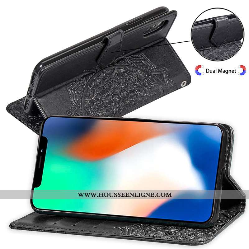 Coque Samsung Galaxy S10+ Cuir Violet Téléphone Portable Étui Étoile Housse