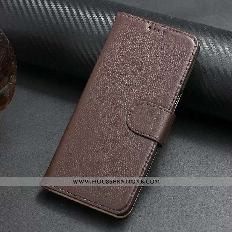 Coque Samsung Galaxy S10 Cuir Véritable Cuir Protection Marron Incassable Tout Compris Étui