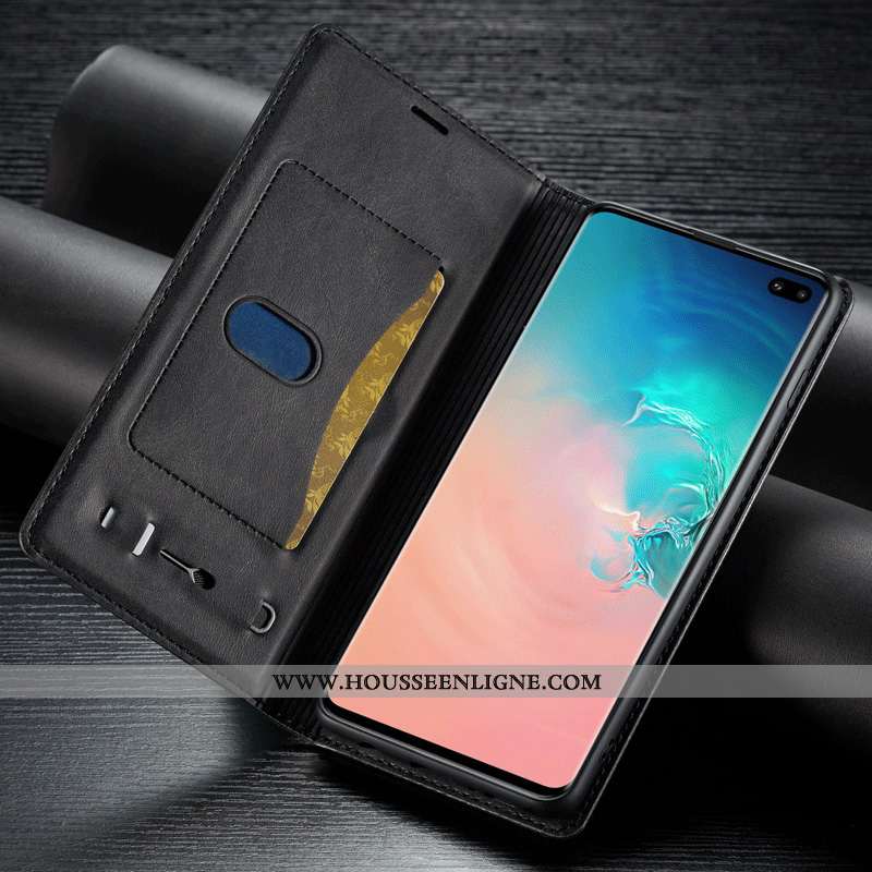 Coque Samsung Galaxy S10 Cuir Véritable Housse Rouge Téléphone Portable Tempérer Tout Compris