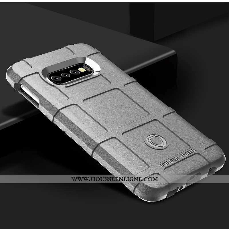 Coque Samsung Galaxy S10+ Délavé En Daim Personnalité Fluide Doux Créatif Étui Trois Défenses Gris