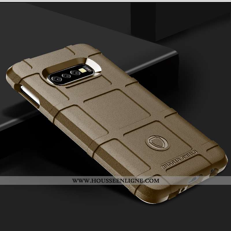 Coque Samsung Galaxy S10+ Délavé En Daim Personnalité Fluide Doux Créatif Étui Trois Défenses Gris
