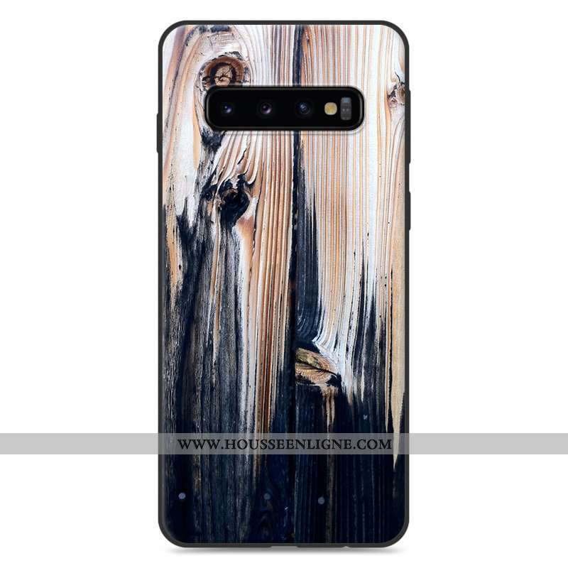 Coque Samsung Galaxy S10 En Bois Tendance Créatif Étoile Incassable Personnalité Gris