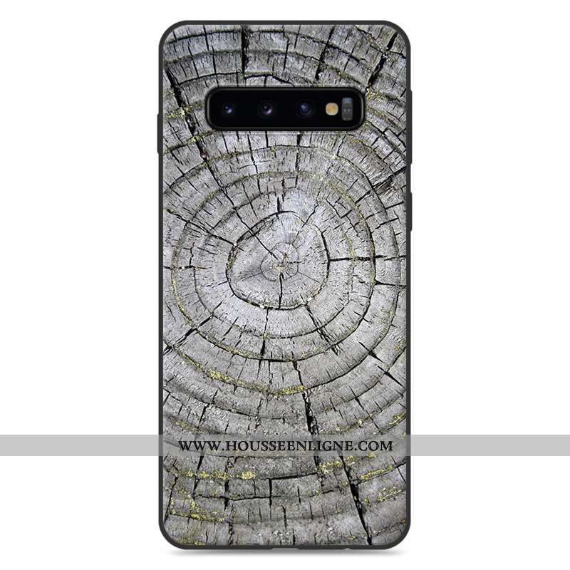 Coque Samsung Galaxy S10 En Bois Tendance Créatif Étoile Incassable Personnalité Gris