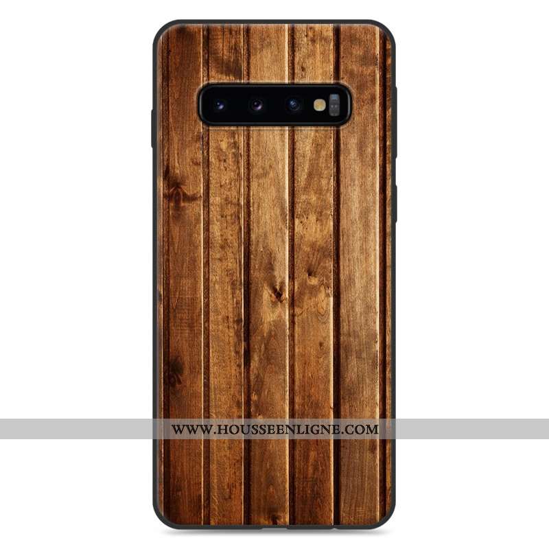 Coque Samsung Galaxy S10 En Bois Tendance Créatif Étoile Incassable Personnalité Gris