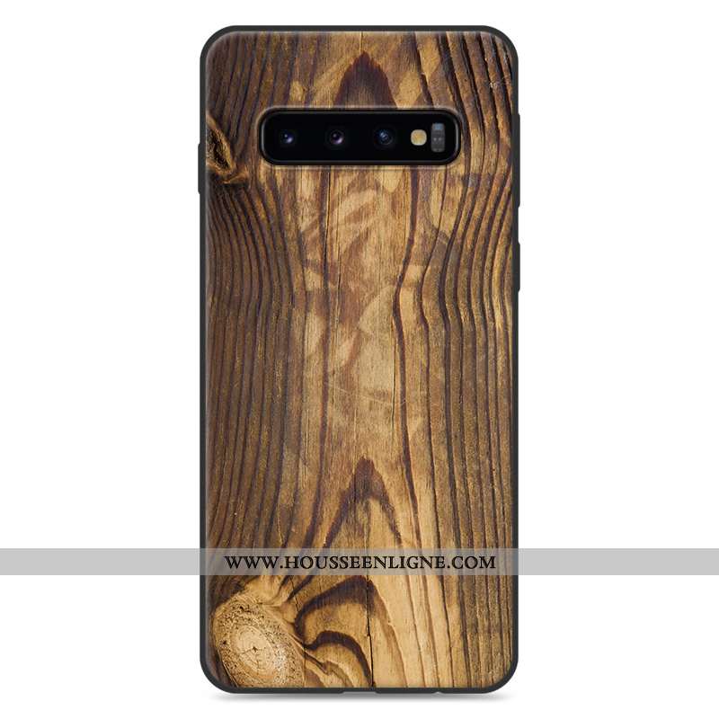 Coque Samsung Galaxy S10 En Bois Tendance Créatif Étoile Incassable Personnalité Gris