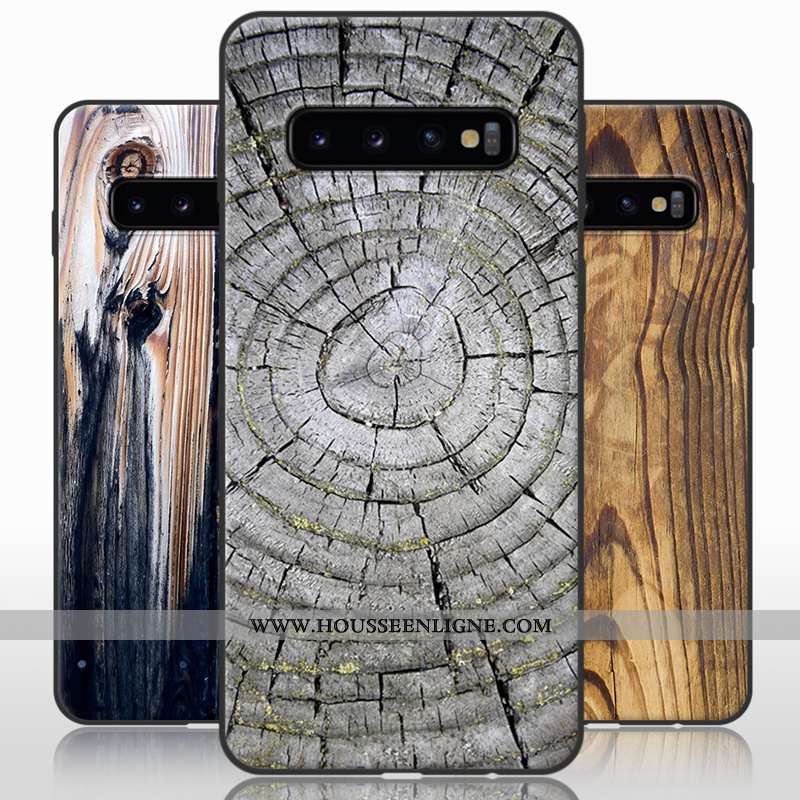 Coque Samsung Galaxy S10 En Bois Tendance Créatif Étoile Incassable Personnalité Gris
