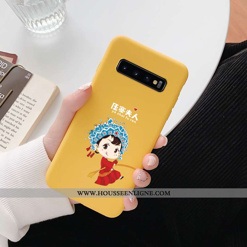 Coque Samsung Galaxy S10 Fluide Doux Silicone Drôle Délavé En Daim Vert Étoile Étui Verte