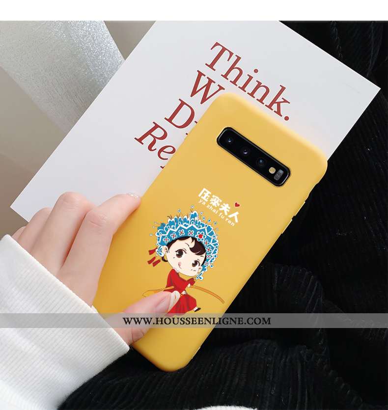 Coque Samsung Galaxy S10 Fluide Doux Silicone Drôle Délavé En Daim Vert Étoile Étui Verte
