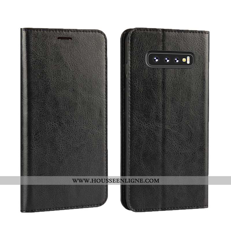 Coque Samsung Galaxy S10 Luxe Cuir Véritable Tout Compris Qualité Cuir Simple Marron