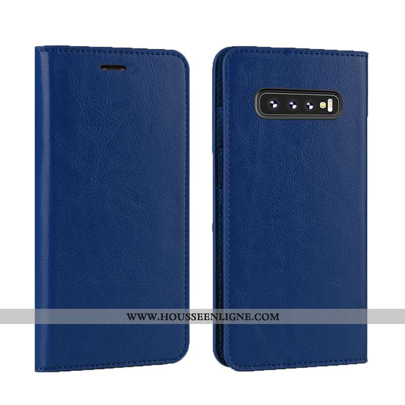 Coque Samsung Galaxy S10 Luxe Cuir Véritable Tout Compris Qualité Cuir Simple Marron