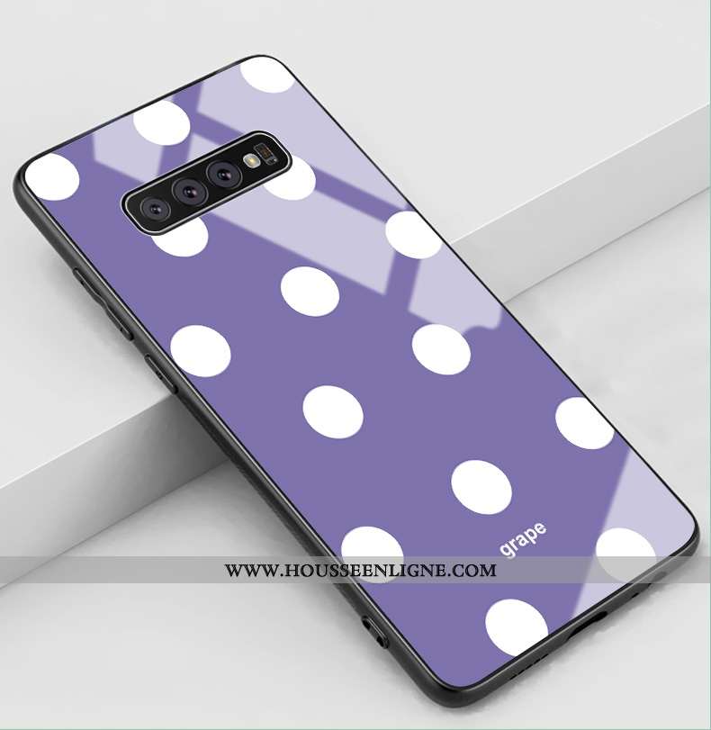 Coque Samsung Galaxy S10+ Mode Protection Verre Amoureux Étui Tout Compris Incassable Violet