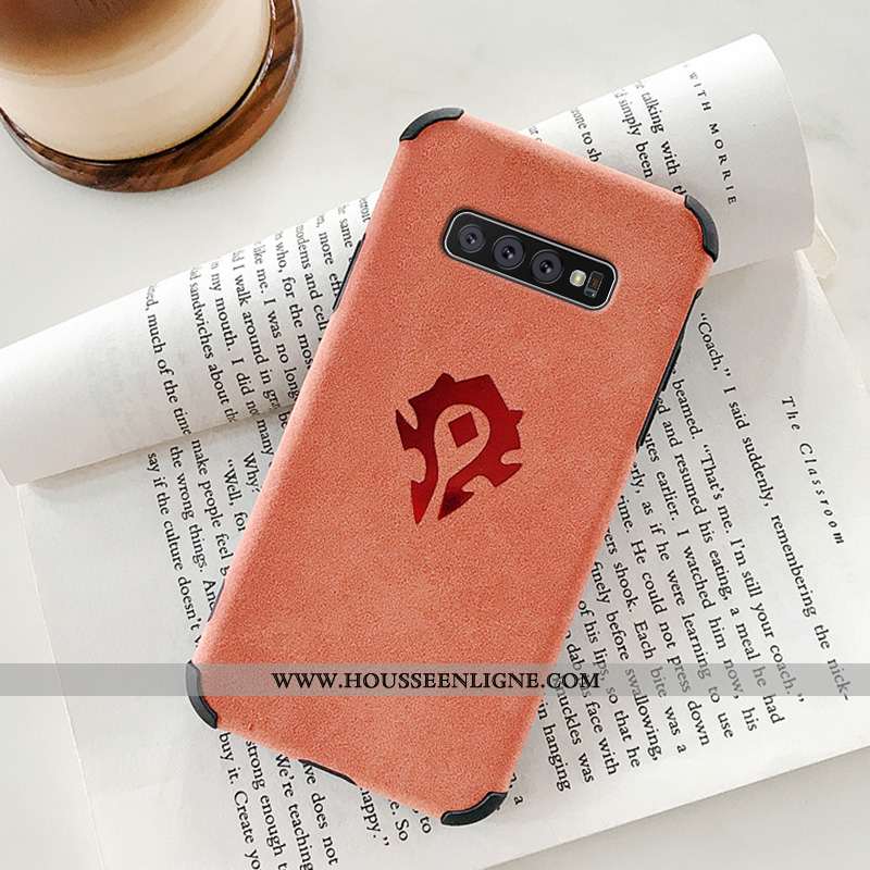 Coque Samsung Galaxy S10+ Personnalité Créatif Mode Cuir Silicone Gris