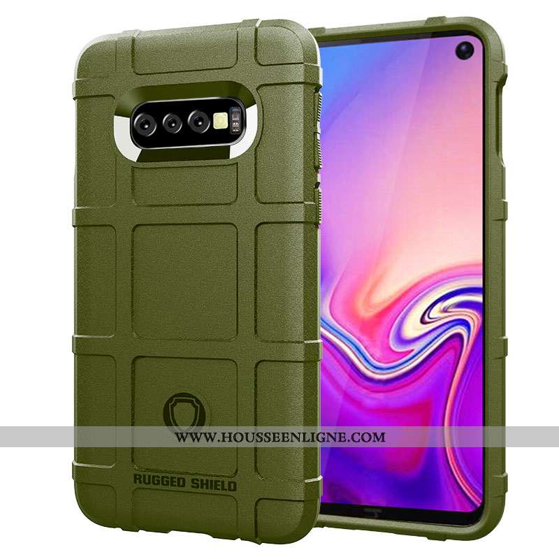 Coque Samsung Galaxy S10+ Protection Délavé En Daim Créatif Étui Marron Téléphone Portable Étoile