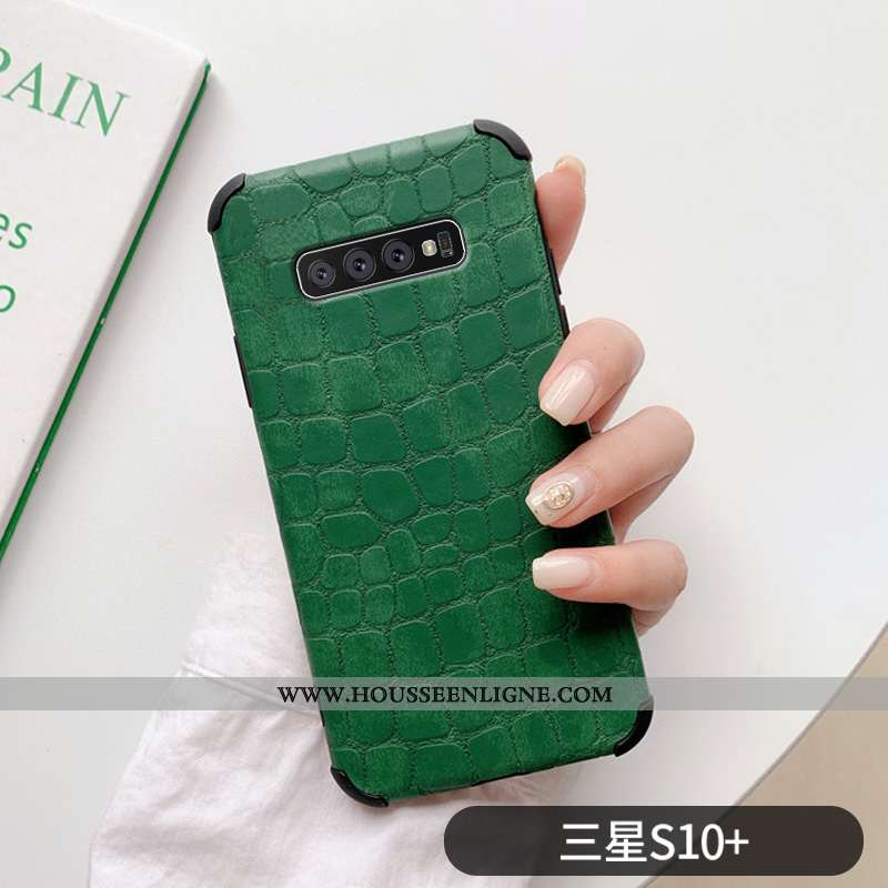 Coque Samsung Galaxy S10+ Protection Personnalité Crocodile Téléphone Portable Cuir Créatif Amoureux