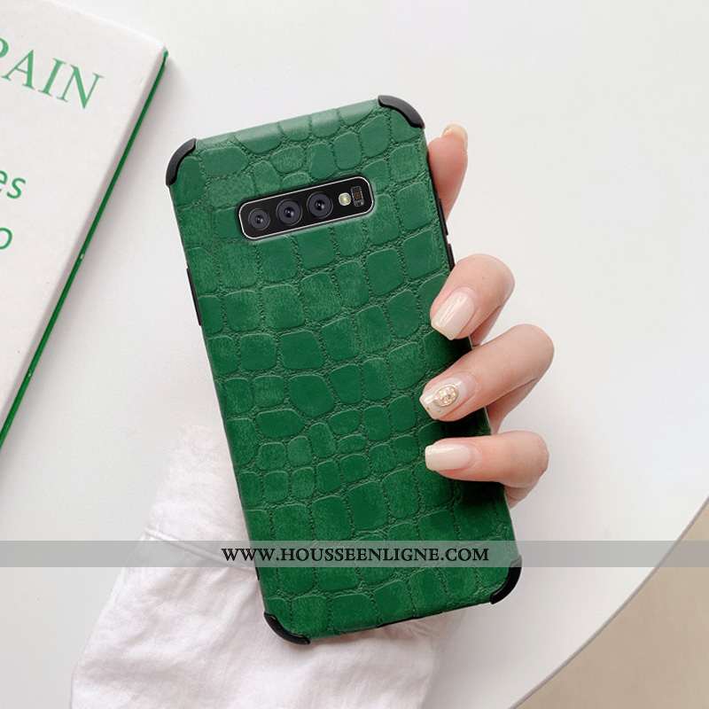 Coque Samsung Galaxy S10+ Protection Personnalité Crocodile Téléphone Portable Cuir Créatif Amoureux