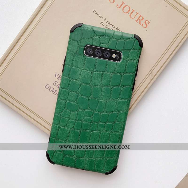 Coque Samsung Galaxy S10+ Protection Personnalité Crocodile Téléphone Portable Cuir Créatif Amoureux