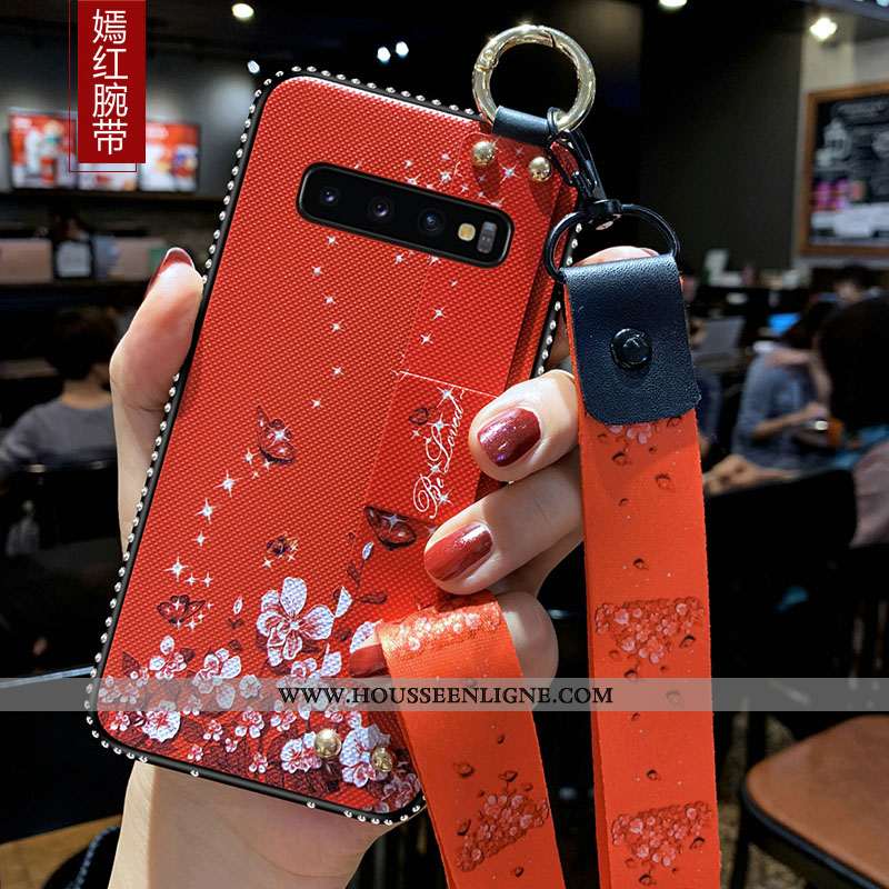 Coque Samsung Galaxy S10+ Protection Tendance Téléphone Portable Rose Fluide Doux Incassable Étui