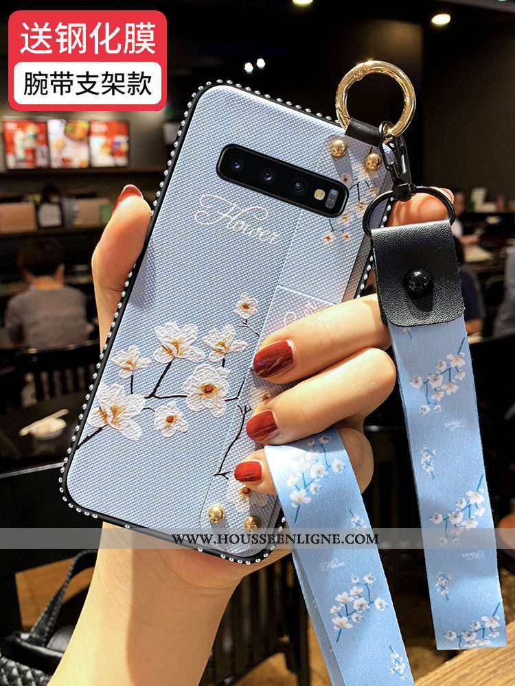 Coque Samsung Galaxy S10+ Protection Tendance Téléphone Portable Rose Fluide Doux Incassable Étui