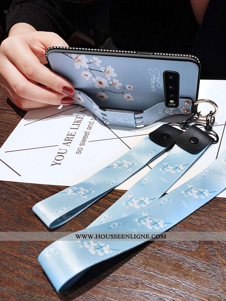 Coque Samsung Galaxy S10+ Protection Tendance Téléphone Portable Rose Fluide Doux Incassable Étui