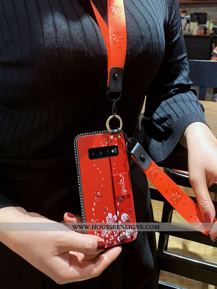 Coque Samsung Galaxy S10+ Protection Tendance Téléphone Portable Rose Fluide Doux Incassable Étui