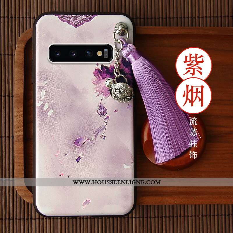 Coque Samsung Galaxy S10 Tendance Personnalité Téléphone Portable Tout Compris Style Chinois Rouge
