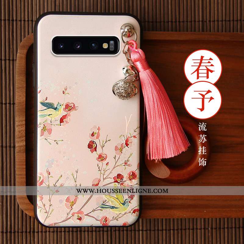 Coque Samsung Galaxy S10 Tendance Personnalité Téléphone Portable Tout Compris Style Chinois Rouge