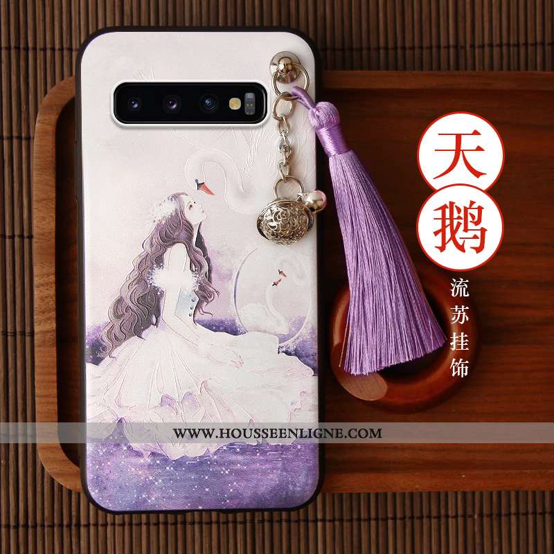 Coque Samsung Galaxy S10 Tendance Personnalité Téléphone Portable Tout Compris Style Chinois Rouge