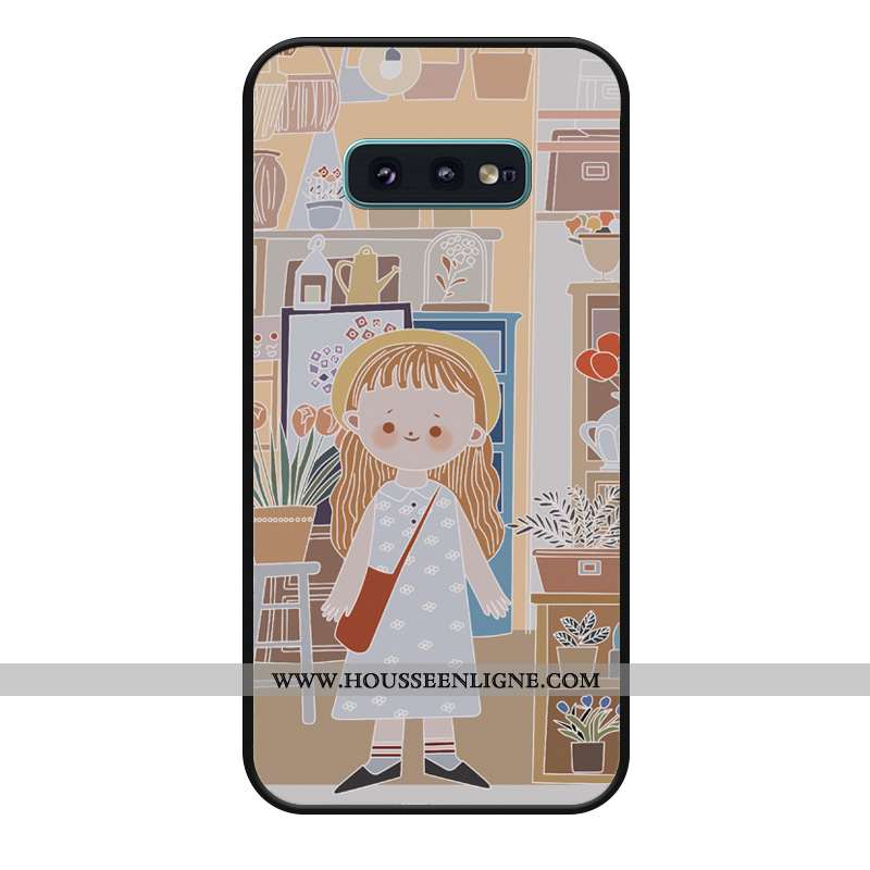 Coque Samsung Galaxy S10e Gaufrage Silicone Téléphone Portable Bleu Étoile Fleur