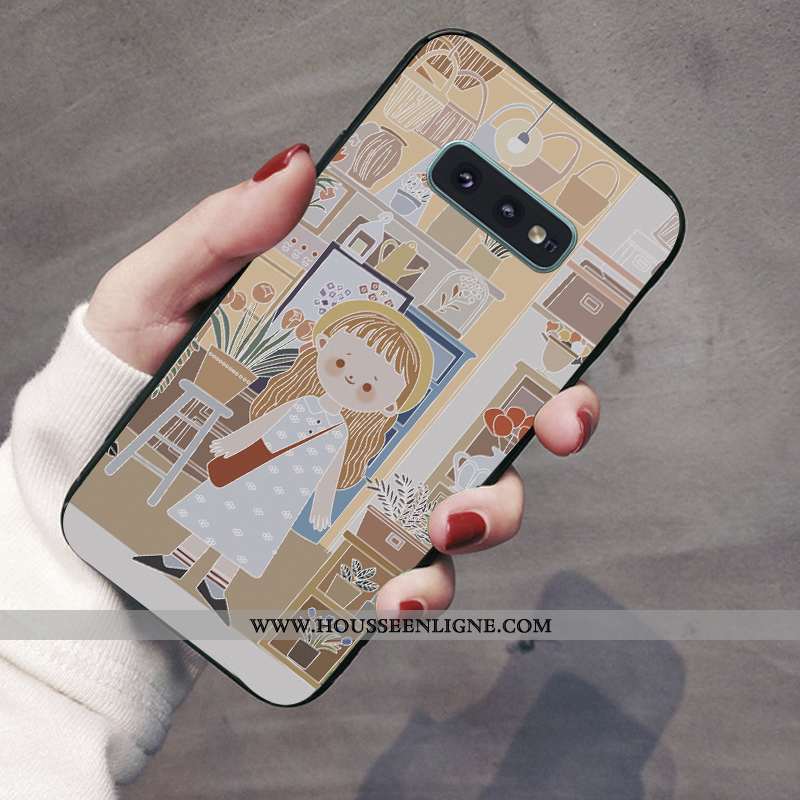 Coque Samsung Galaxy S10e Gaufrage Silicone Téléphone Portable Bleu Étoile Fleur