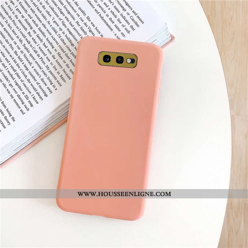 Coque Samsung Galaxy S10e Mode Délavé En Daim Simple Tout Compris Étoile Couleur Unie Rose